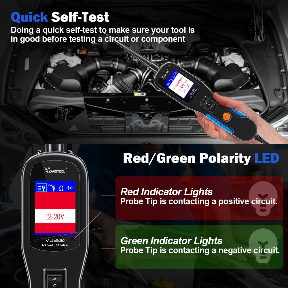 vdiagtool v200 red/green polarity led