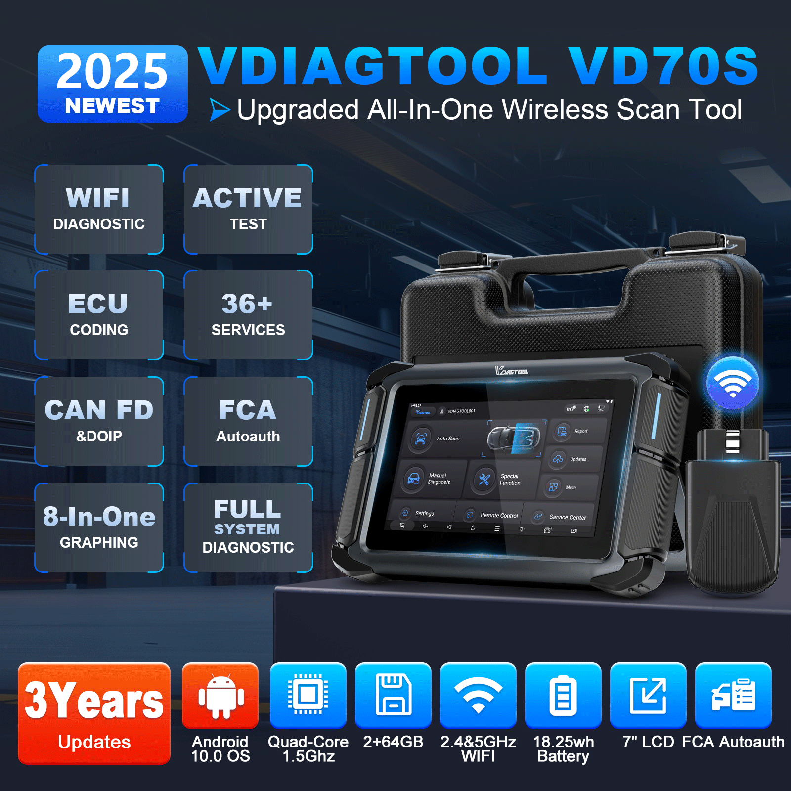 vdiagtool vd70s upgarded all-in-one wireless scan tool